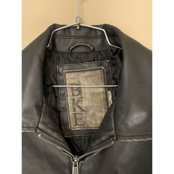 BKE Buckle Mens Faux Leather Jacket Size M - Picture 2 of 10